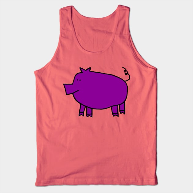 Cute Purple Pig Tank Top by ellenhenryart